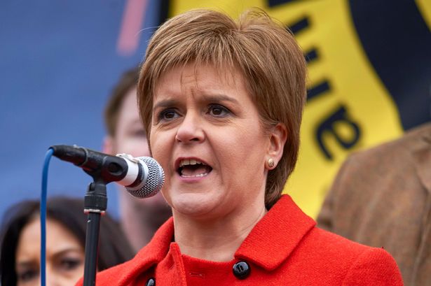 Getty Images

Nicola Sturgeon speaks during the Trafalgar Square rally