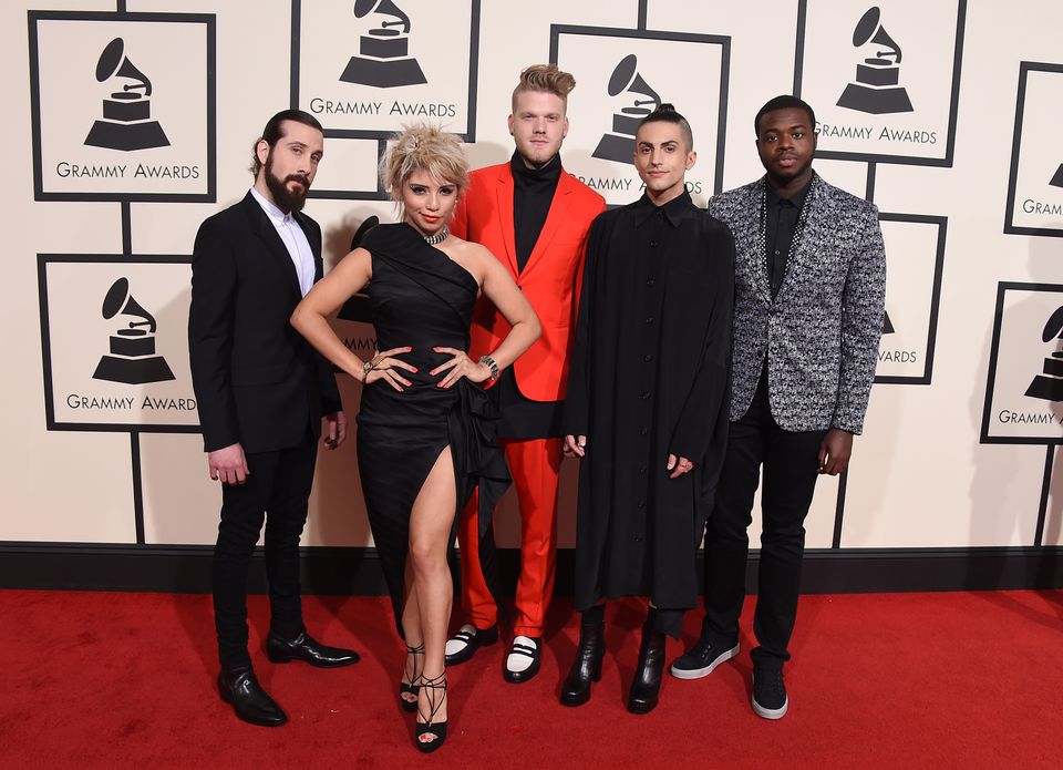 The Latest It's traffic jam time on the Grammys red carpet