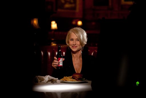 Busch shows actress Helen Mirren in a Budweiser ad for Super Bowl 50. In the ad Mirren delivers a lecture about drunk driving and why its a terrible idea