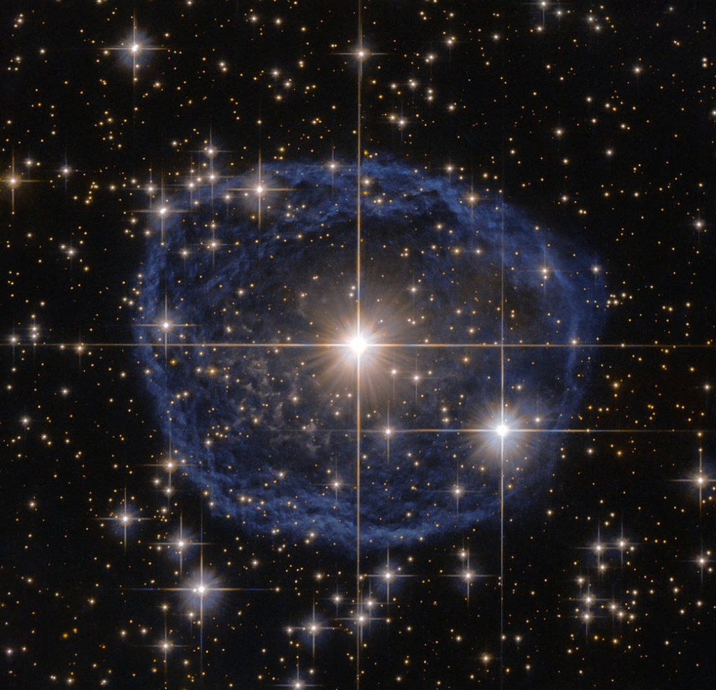 Blue bubble in space