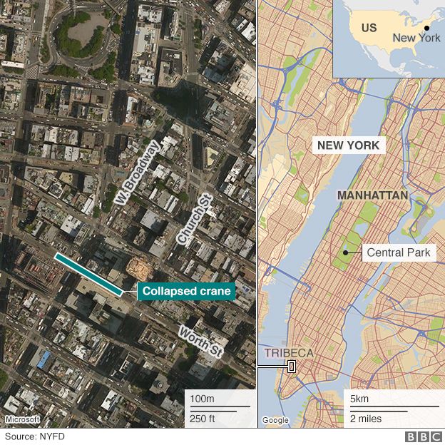 Map of where the collapse occured