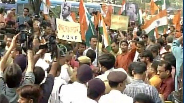 Jadavpur University Massive ABVP rally barred from entering campus Section 144 imposed