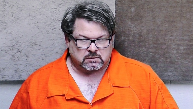 Jason Dalton is seen on closed circuit television during his arraignment in Kalamazoo County Mich. on Monday. Dalton was a Uber driver who reportedly gave rides to customers of the car-hailing services during the rampage