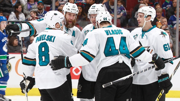 Joe Pavelski San Jose Sharks celebrate