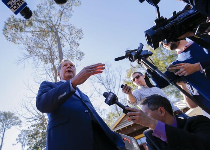 John Kasich speaks to media before a campaign stop in Bluffton South Carolina. Erik S. Lester  EPA