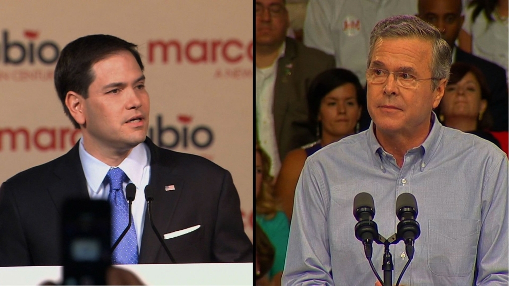 U.S. Sen. Marco Rubio and former Gov. Jeb Bush are bumping heads in three critical swing states- Florida Ohio and Pennsylvania- after a recent Quinnipiac University Swing State poll was conducted