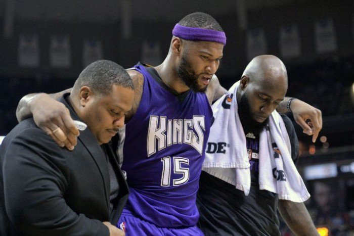 Sacramento Kings Center De Marcus Cousins Suffers Sprained Left Ankle Listed As Day-to-Day