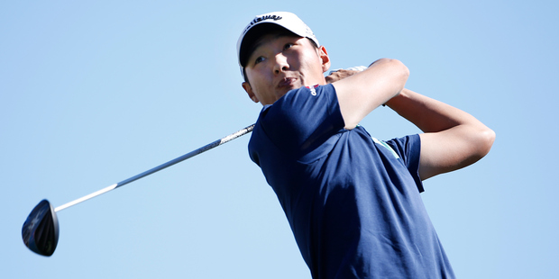 Kiwi Danny Lee tees off on the third hole during the final round of the Waste Management Phoenix Open