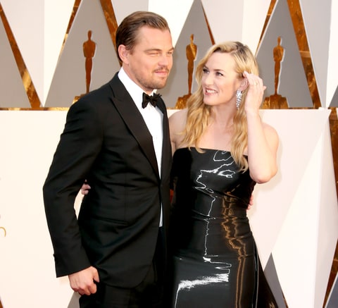 Leonardo Di Caprio and Kate Winslet attend the 88th Annual Academy Awards