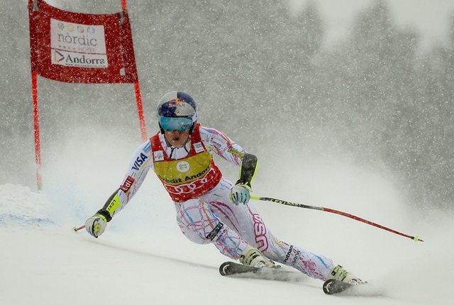 Lindsey Vonn of US in action during the Women's Super G race at the FIS Alpine Skiing World Cup in Soldeu El Tarter Andorra 27 February 2016