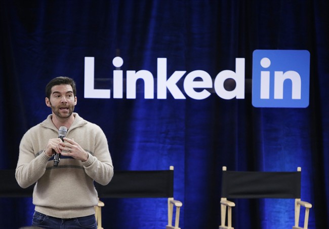 Linked In CEO Jeff Weiner speaks during the company's second annual