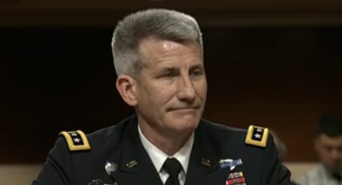 Lt. Gen. John'Mick Nicholson testifies before the Senate Armed Services Committee