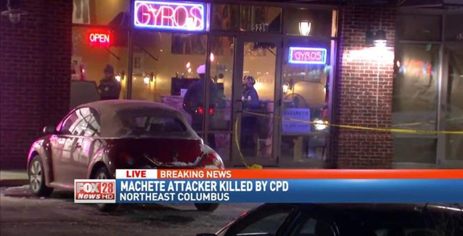 Man shot and killed by police after random restaurant attack with machete in Columbus