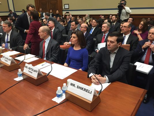 Martin Shkreli takes his seat before the House Committee on Oversight & Reform on Feb. 4 2016