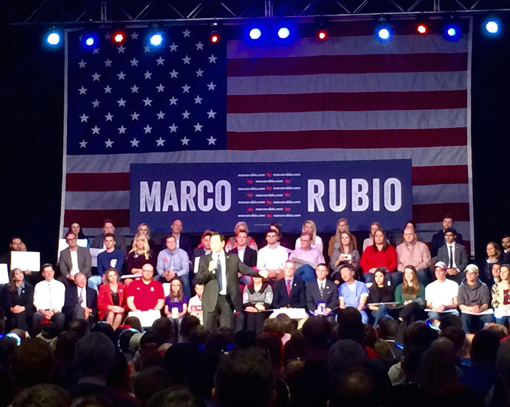 Republican presidential candidate and U.S. Sen. Marco Rubio during a rally Friday afternoon in downtown Oklahoma City