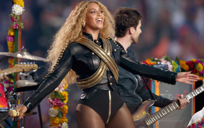 Beyonce performs onstage during the Pepsi Super Bowl 50 Halftime Show