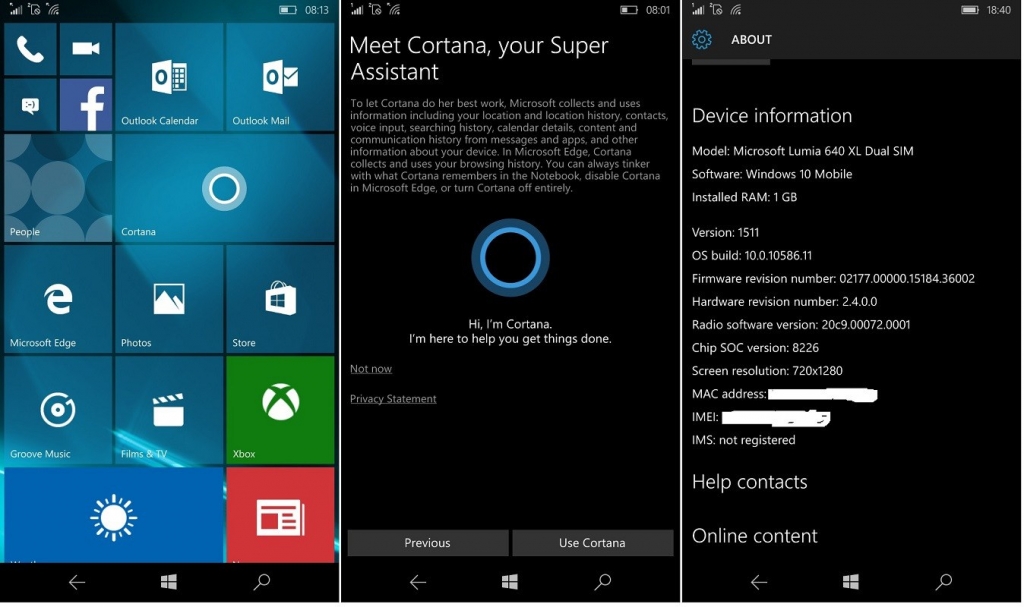 Windows 10 Mobile build 10586