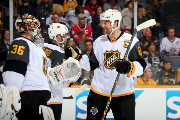 John Gibson of the Anaheim Ducks celebrates with