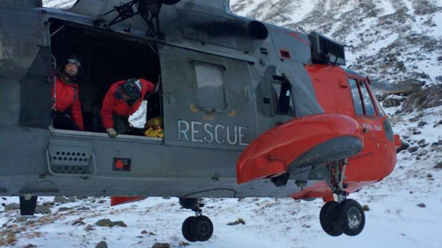 Lochaber Mountain Rescue team saving ice climber who fell from Aonach Mor in Lochaber on January 7 2015