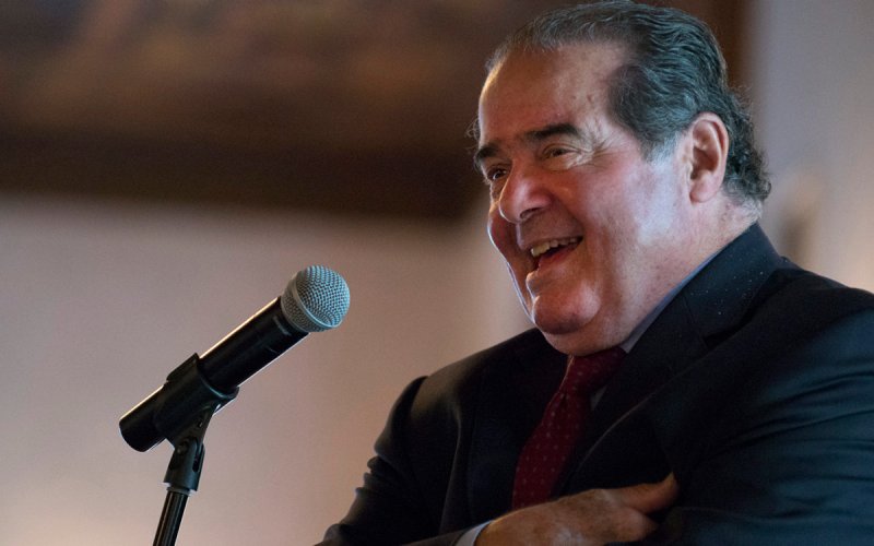 U.S. Supreme Court Justice Antonin Scalia speaks at an event sponsored by the Federalist Society at the New York Athletic Club in New York