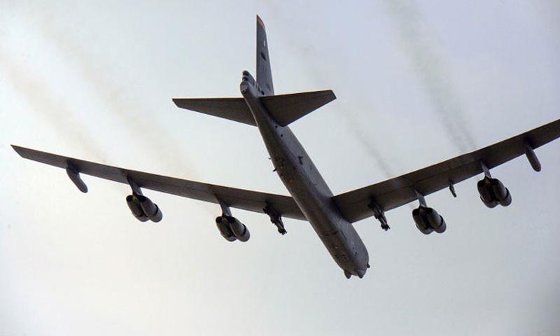 A B-52H Stratofortress from Andersen Air Force Base Guam conducts a low-level flight in the vicinity of Osan South Korea on Jan. 10 2016 in response to recent provocative action by North Korea