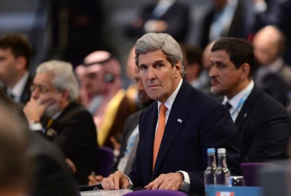 US Secretary of State John Kerry looks