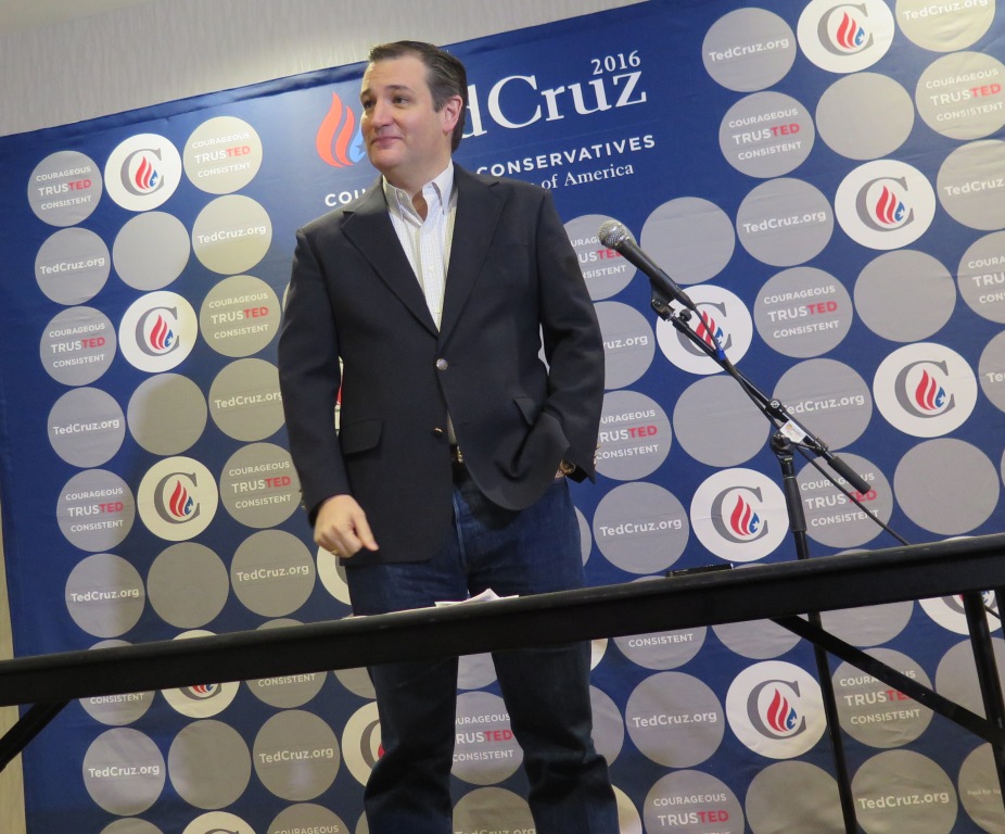 Sen. Ted Cruz responds to Donald Trump and also discusses the Supreme Court vacancy at a hotel room in Seneca S.C. on Feb. 17 2016