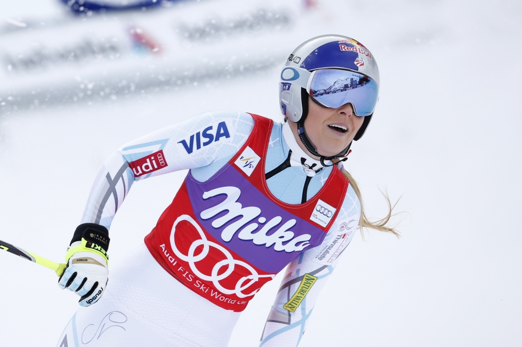 LA THUILE ITALY- FEBRUARY 20 Lindsey Vonn of the USA takes 2nd place during the Audi FIS Alpine Ski World Cup Women's Downhill