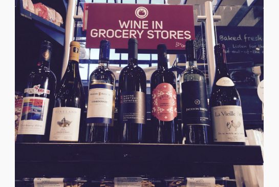 Wine sits on a shelf at a Leaside grocery store head of Ontario Premier Kathleen Wynne's announcement about wine sales Thursday