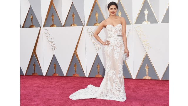 Oscars 2016 Priyanka brings chic power to the red carpet in sheer Zuhair Murad dress