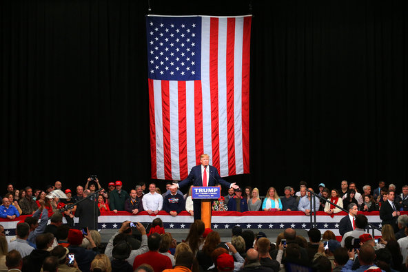 Donald J. Trump addressed supporters at the convention center in North Charleston S.C