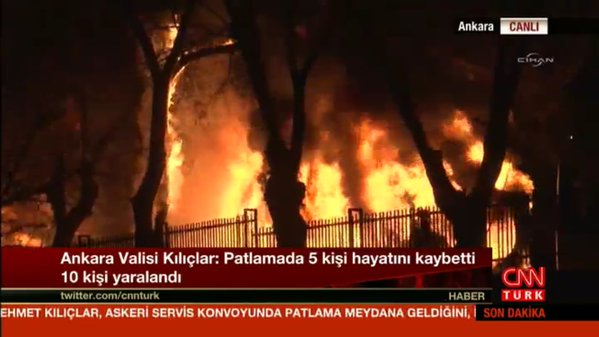 At least 5 dead after suspected bomb blast in Turkey