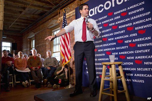 Republican presidential candidate Sen. Marco Rubio R-Fla. speaks during a town hall meeting in Laconia N.H. Wednesday Feb. 3 2016