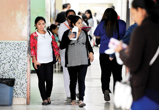 Pregnant women arrive at hospital to be checked for Zika virus in Tegucigalpa. Pic  AFP