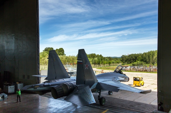 RUSSIA Sukhoi Su-35 at the assembly facility