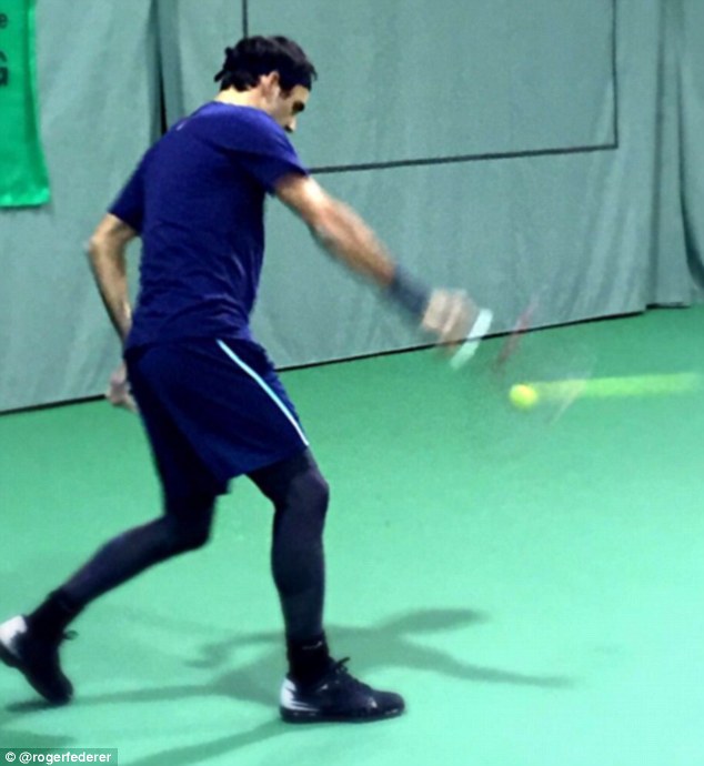 Rarely felt so happy being back on a practice court' declared Roger Federer on his Twitter page