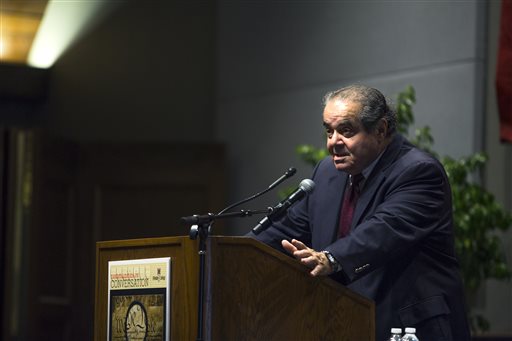 U.S. Supreme Court Justice Antonin Scalia addresses an audience at Rhodes College Tuesday Sept. 22 2015 in Memphis Tenn. Justice Scalia's 2015 Constitution Day lecture is called'Constitutional Interpretation. (Yalonda M. James  The Commercial Ap