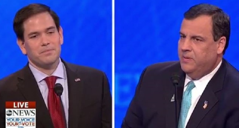 Marco Rubio and Chris Christie square off during the GOP debate