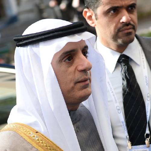 Foreign Minister Adel bin Ahmed al Jubeir arrives at the Security Conference in Munich Germany Friday Feb. 12 2016