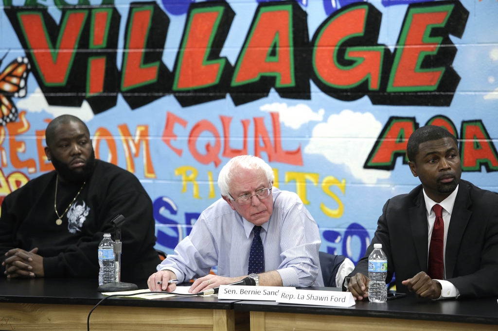 Bernie Sanders Holds Press Conference With Activists In Chicago