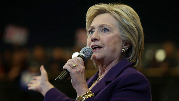 NASHUA NH- FEBRUARY 02 Democratic presidential candidate former Secretary of State Hillary Clinton speaks during a'get out the vote event at Nashua Community College