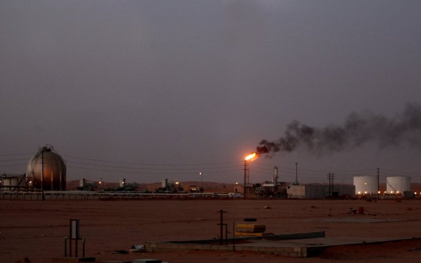 A flame from a Saudi Aramco (the nationa