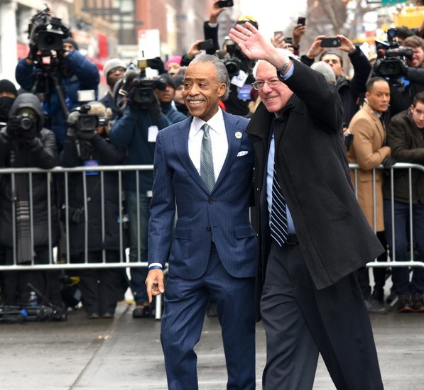 Fresh from his victory in New Hampshire Sen. Bernie Sanders had breakfast with the Rev. Al Sharpton at Sylvia’s