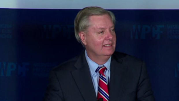 Sen. Lindsey Graham addressing Washington Press Club Foundation's annual dinner