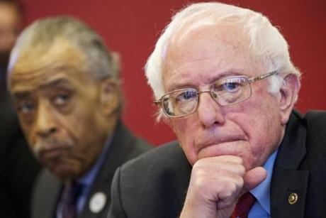 Senator Bernie Sanders with Rev. Al Sharpton in Washington on Thursday