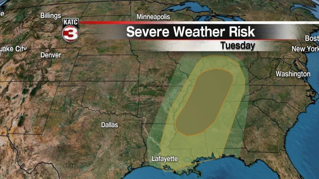 Slight Risk for Severe Weather Tuesday