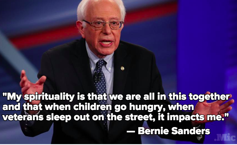 Bernie Sanders'My Spirituality Is That We Are All in This Together