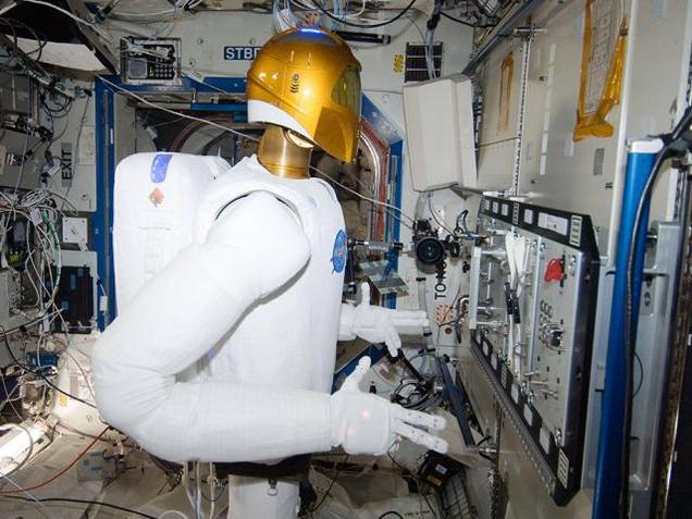 Robonaut 2 or R2 at work on the International Space Station