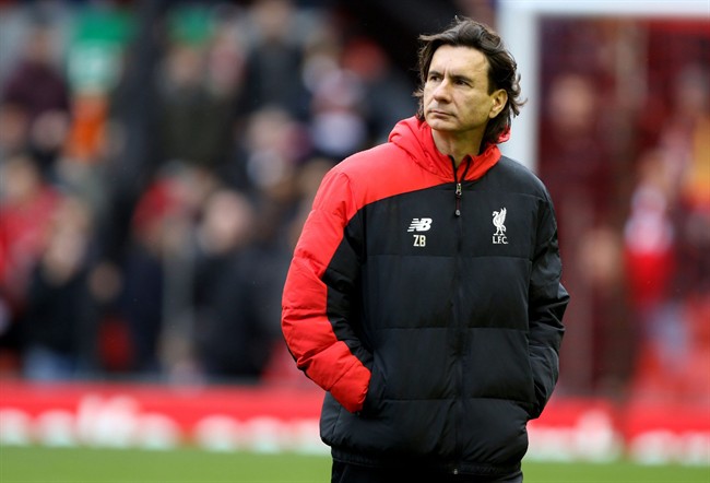 Liverpool coach Zelkjo Buvac of Bosnia looks on during the English Premier League soccer match at Anfield Liverpool England Saturday Feb. 6 2016. UNITED KINGDOM OUT- NO SALES- NO ARCHIVES