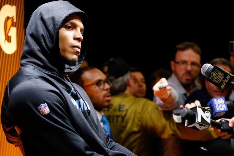 Getty  AFP  File  Kevin C. Cox Cam Newton of the Carolina Panthers reacts after the Denver Broncos defeated his team to win Super Bowl 50